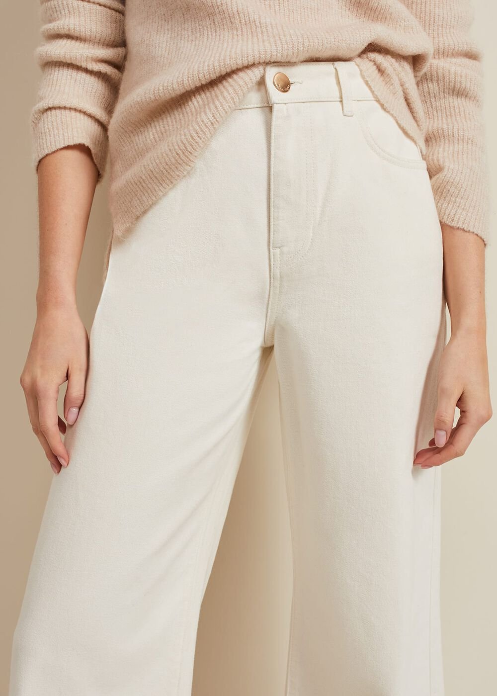 Lorelei Ecru Wide Leg Jean Natural