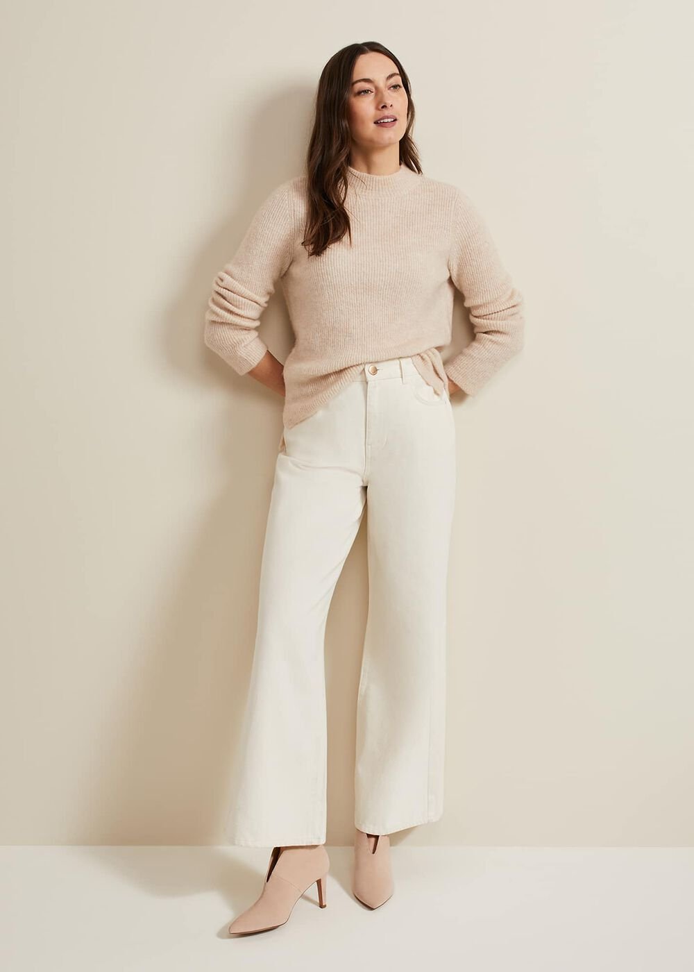 Lorelei Ecru Wide Leg Jean Natural