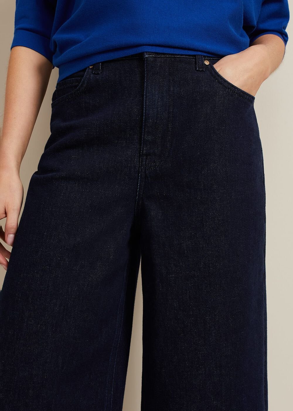 Leyla Dark Wash Denim Culotte Dark Wash