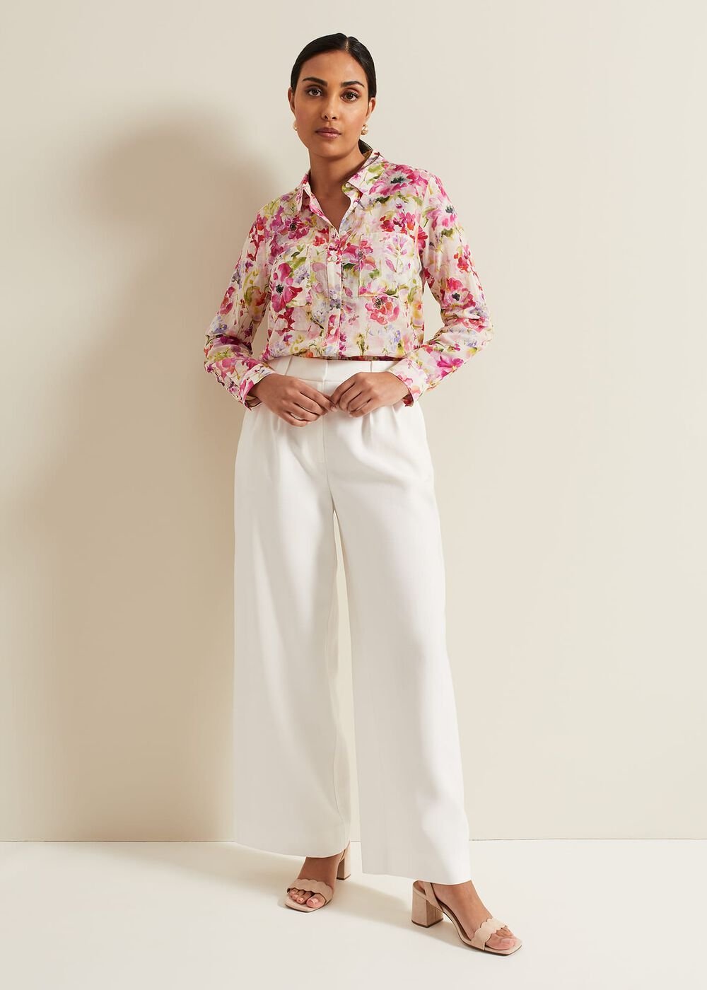 Petite Tyla White Wide Leg Trousers White