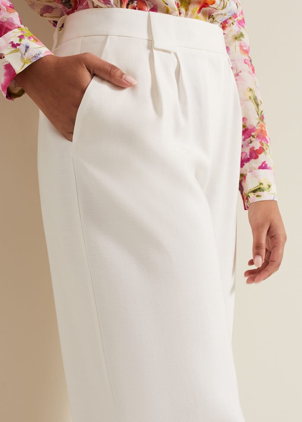 Petite Tyla White Wide Leg Trousers White