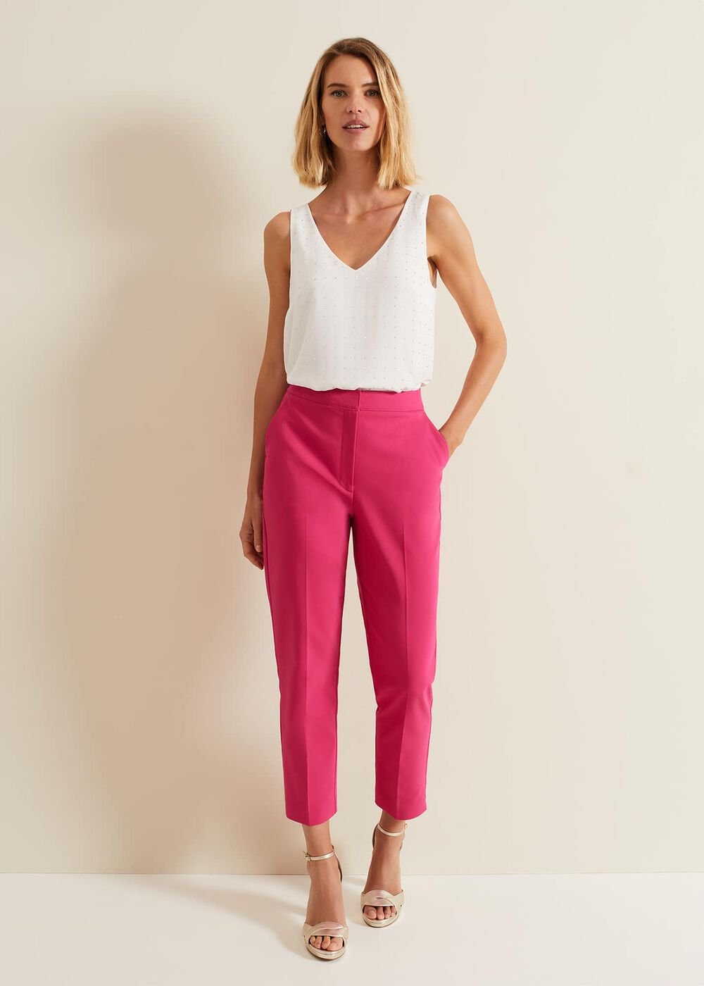 Ulrica Tapered Suit Trousers Hot Pink