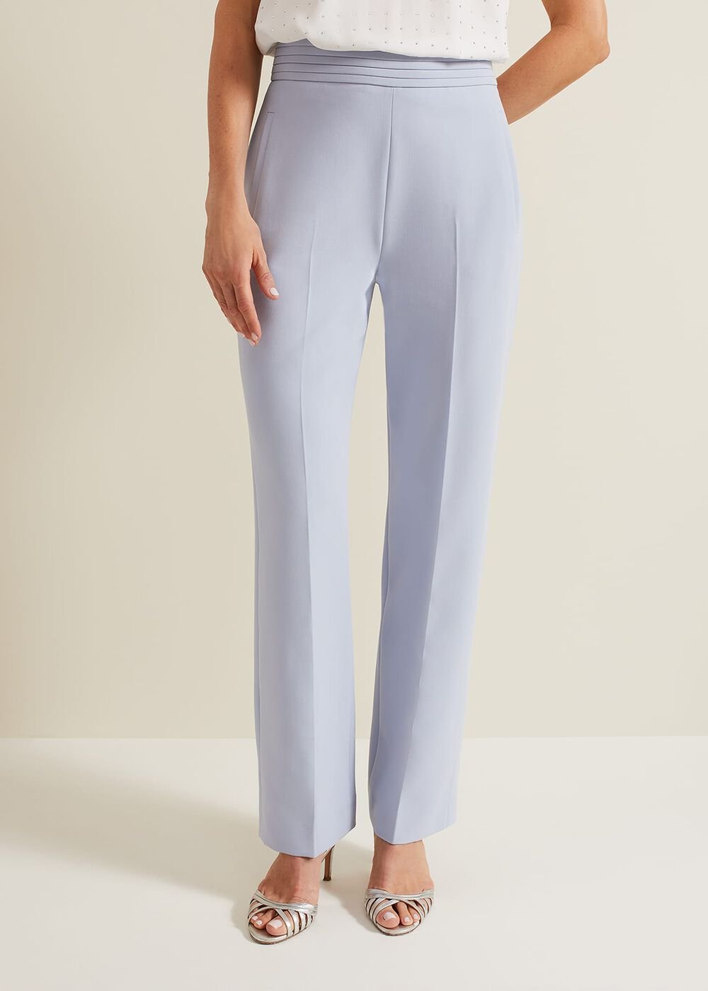 Alexis Pleat Waistband Suit Trouser Blue