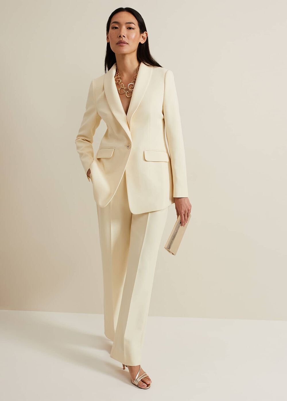 Alexis Pleat Waistband Suit Trouser Yellow