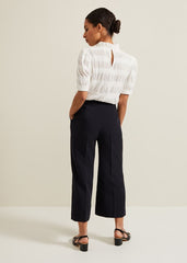 Petite Aubrielle Clean Crepe Culottes Navy