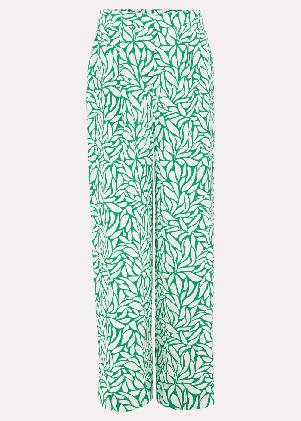 Nylah Printed Wide Leg Trousers Green