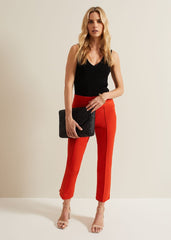 Miah Stretch Capri Trousers Red