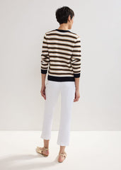 Miah Stretch Capri Trousers White