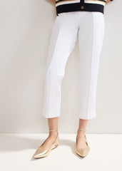 Miah Stretch Capri Trousers White