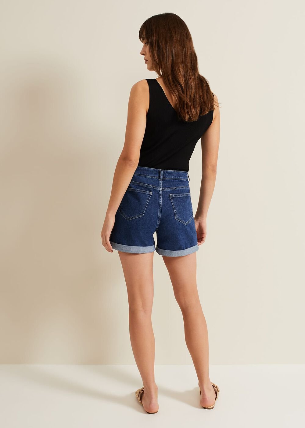 Denise Denim Shorts Mid Wash Blue