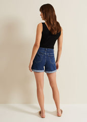 Denise Denim Shorts Mid Wash Blue
