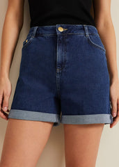Denise Denim Shorts Mid Wash Blue