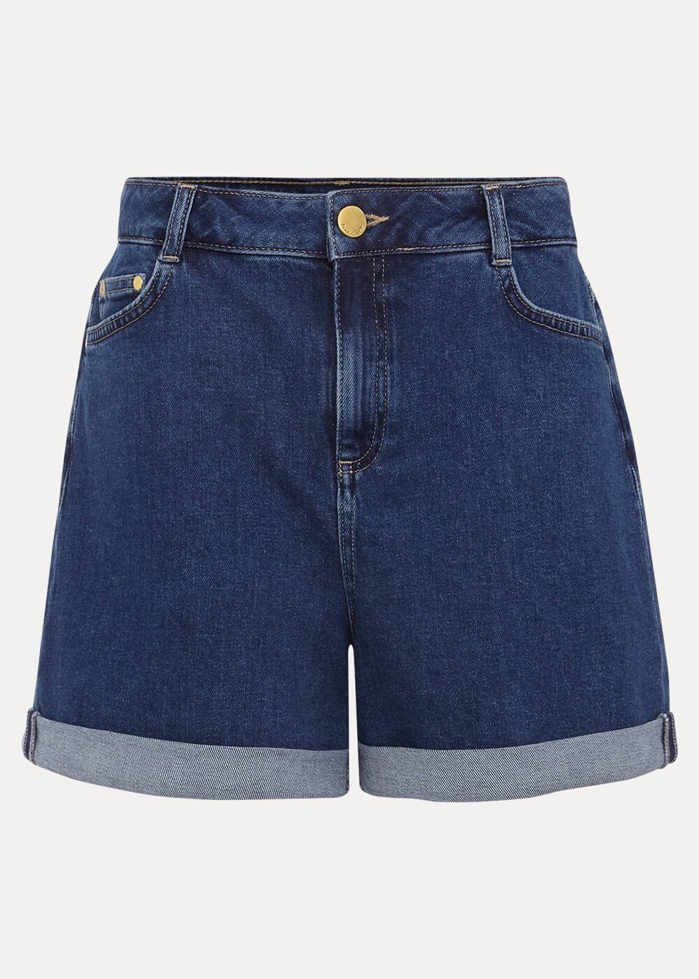 Denise Denim Shorts Mid Wash Blue