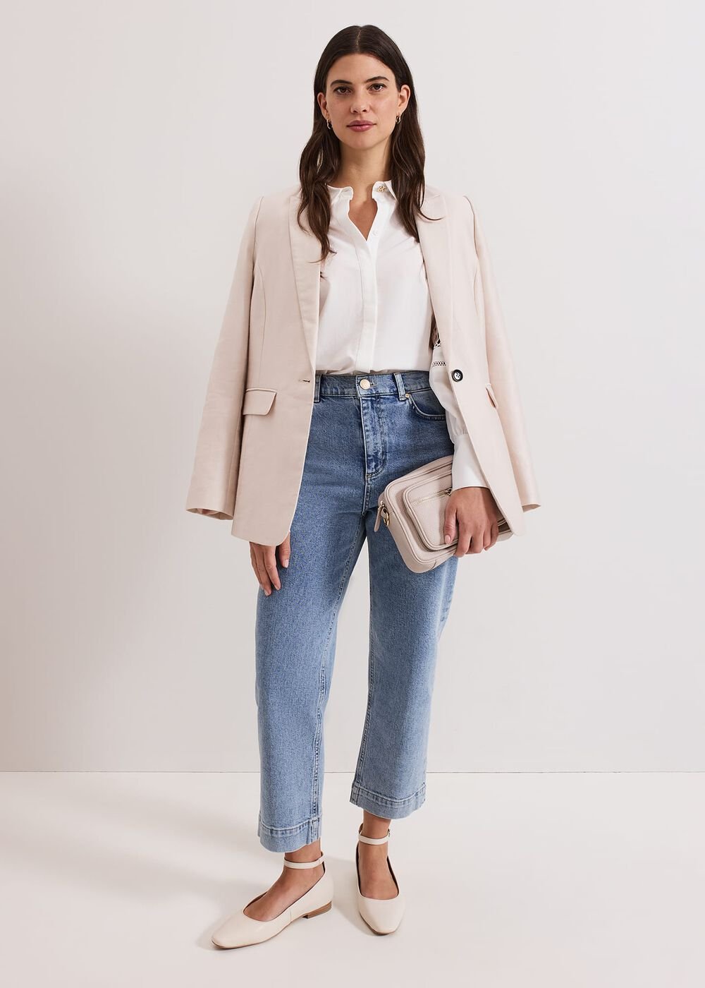 Lexi Mid Wash Crop Straight Jean Mid Wash
