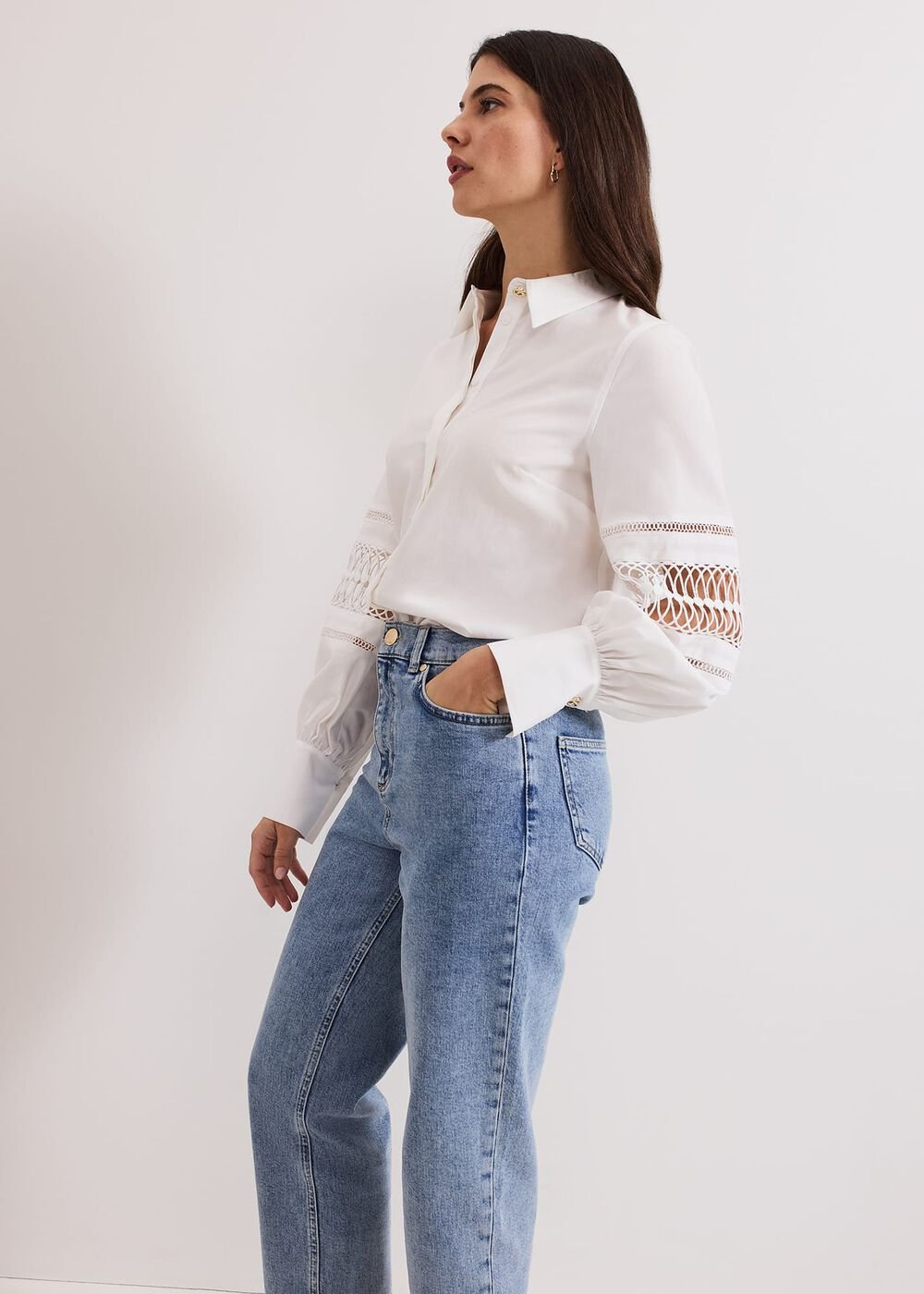 Lexi Mid Wash Crop Straight Jean Mid Wash