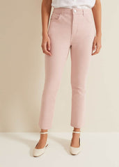 Lindsey Cropped Straight Leg Jeans Pink