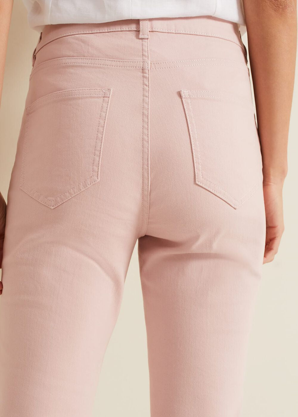 Lindsey Cropped Straight Leg Jeans Pink