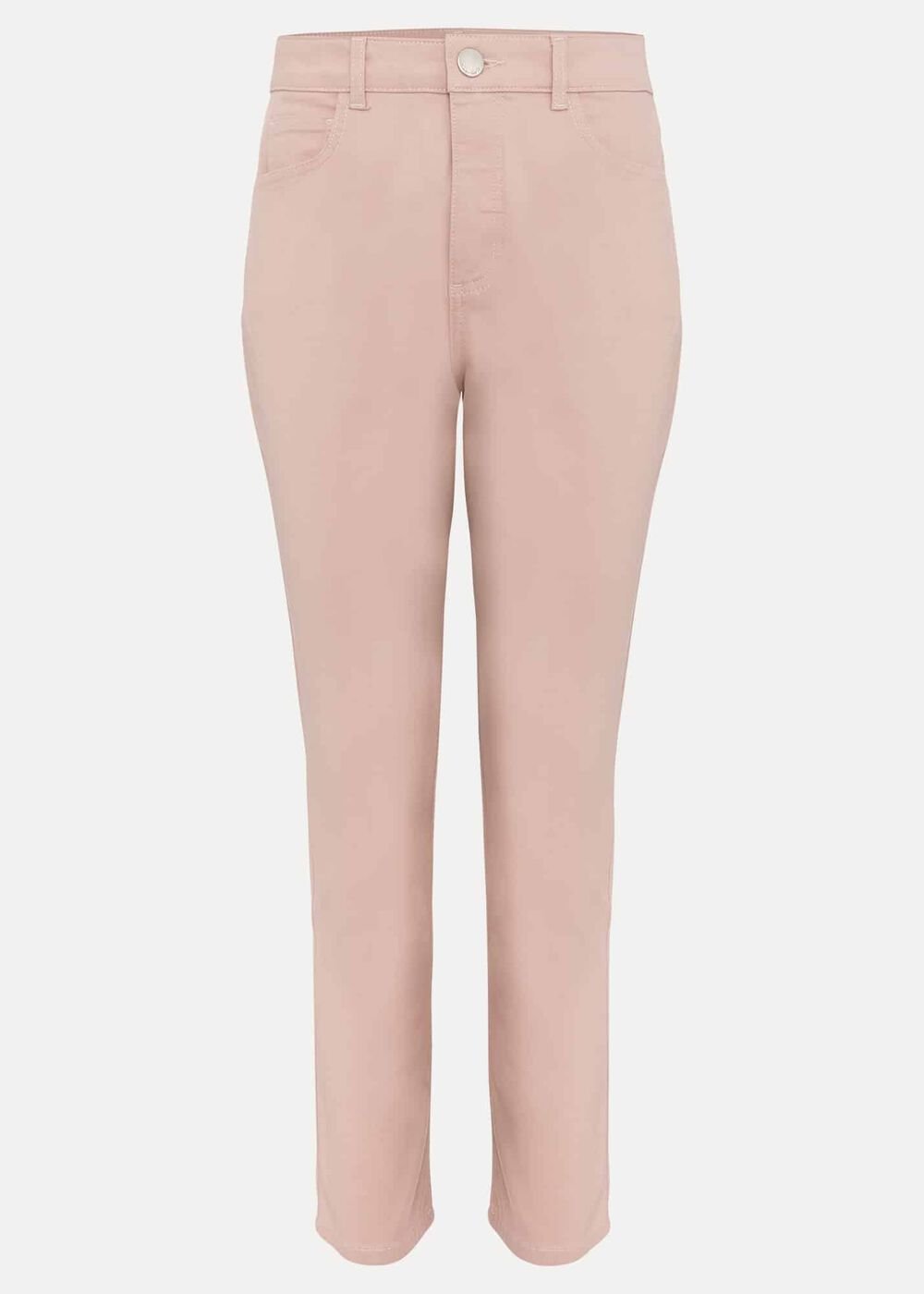 Lindsey Cropped Straight Leg Jeans Pink
