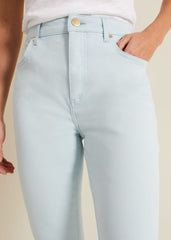 Lindsey Cropped Straight Leg Jeans Blue