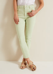 Lindsey Cropped Straight Leg Jeans Green