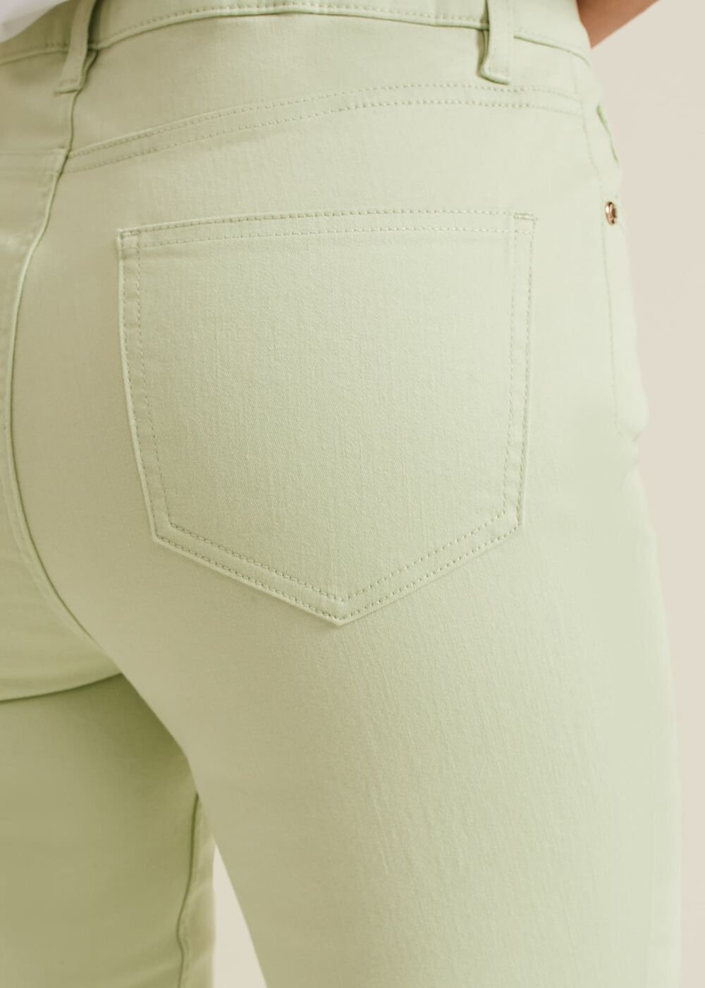 Lindsey Cropped Straight Leg Jeans Green
