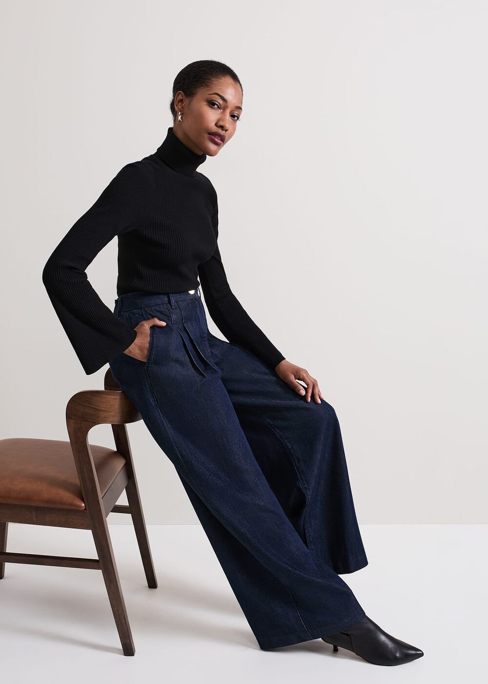 Cerys Denim Wide Leg Jean Dark Wash