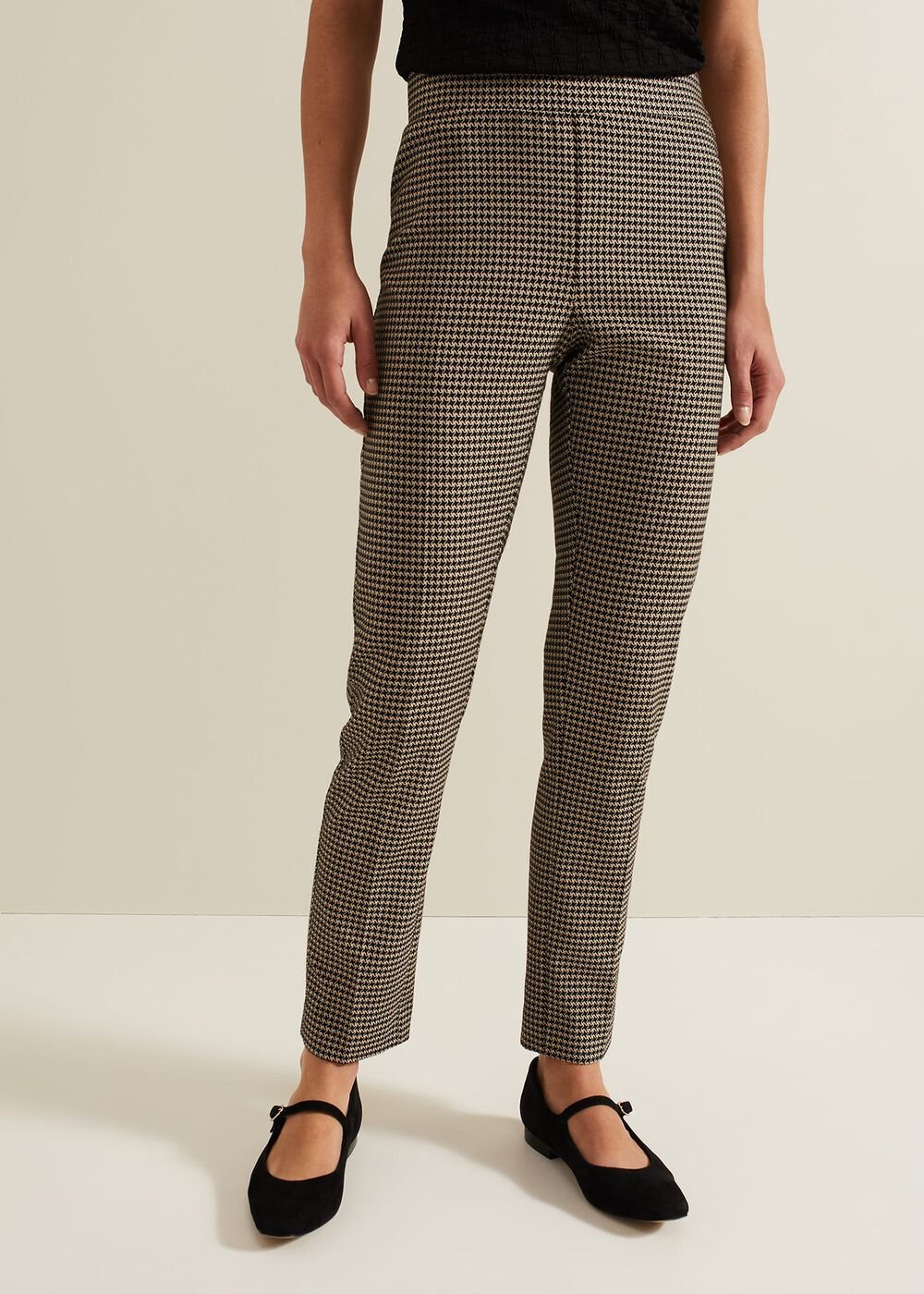 Donna Dogtooth Treggings Black/Multi