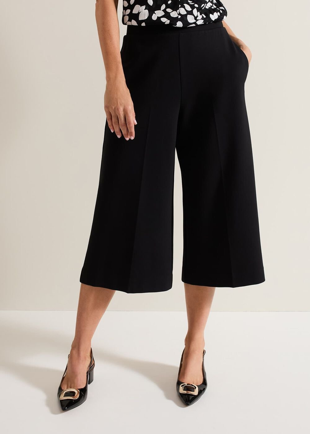 Lori Black Ponte Culottes Black