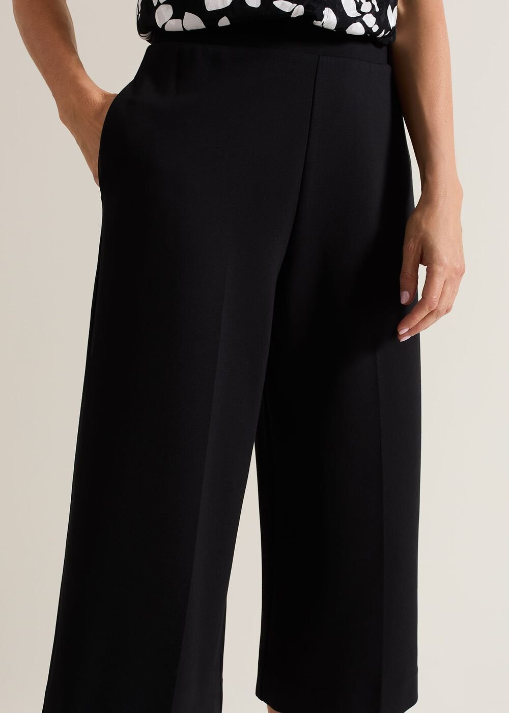 Lori Black Ponte Culottes Black