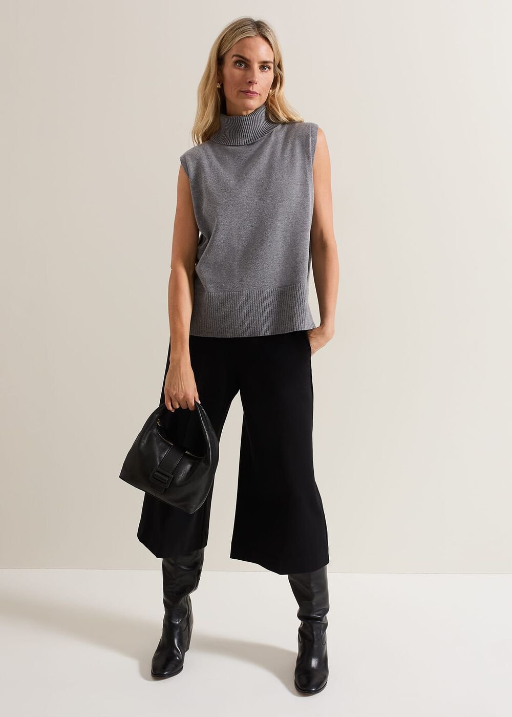 Lori Black Ponte Culottes Black