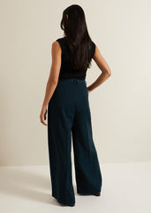 Arabella Pleat Wide Leg Trouser Green