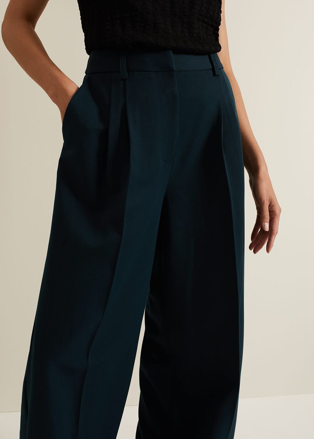 Arabella Pleat Wide Leg Trouser Green