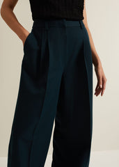Arabella Pleat Wide Leg Trouser Green