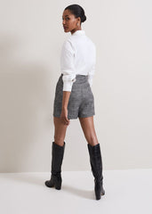 Evie Check Shorts Grey