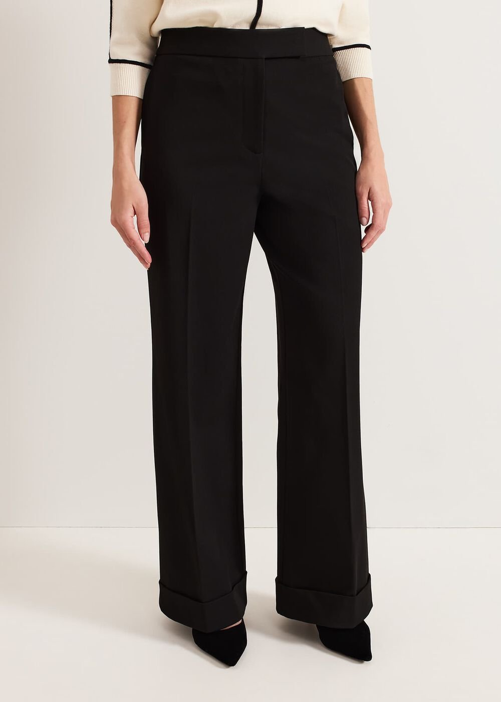 Trixie Turn Up Hem Trouser Black