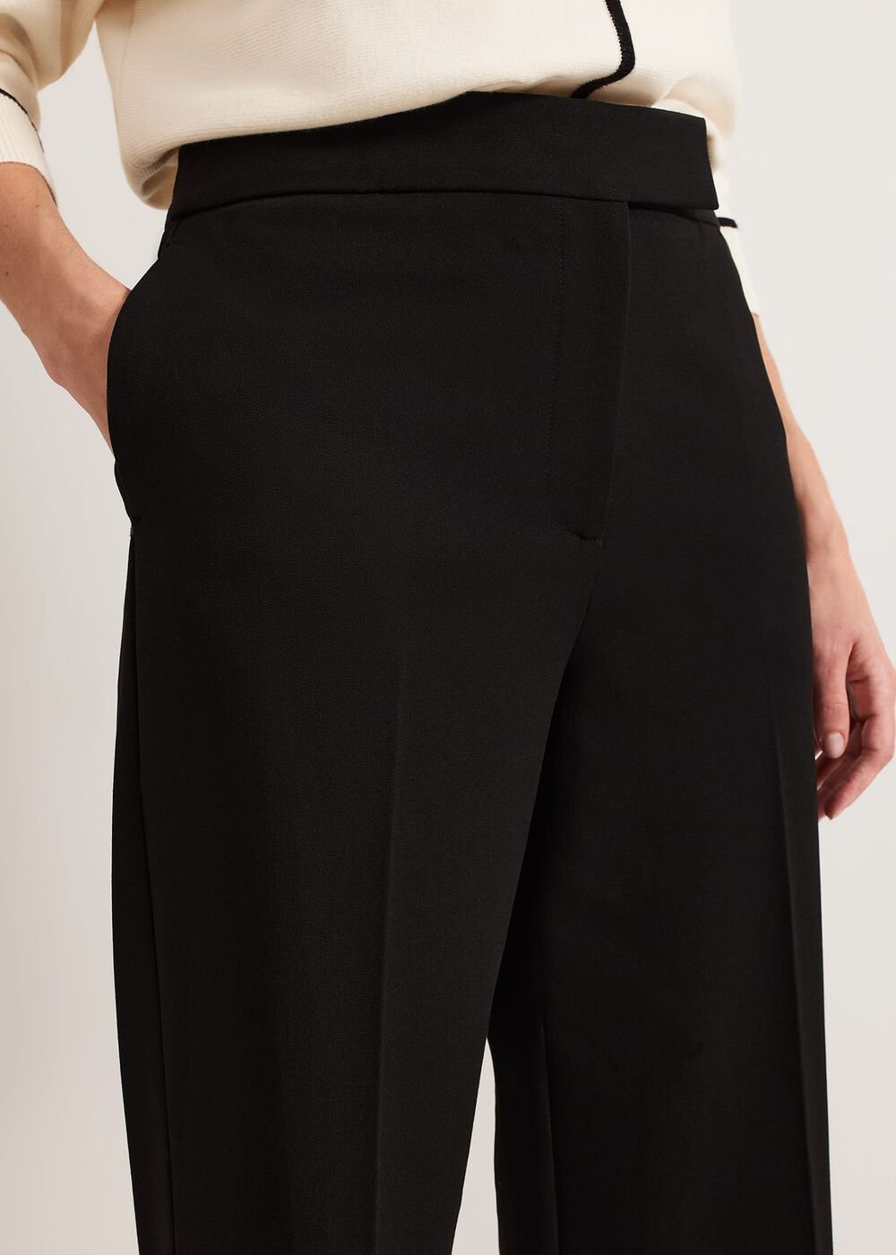 Trixie Turn Up Hem Trouser Black