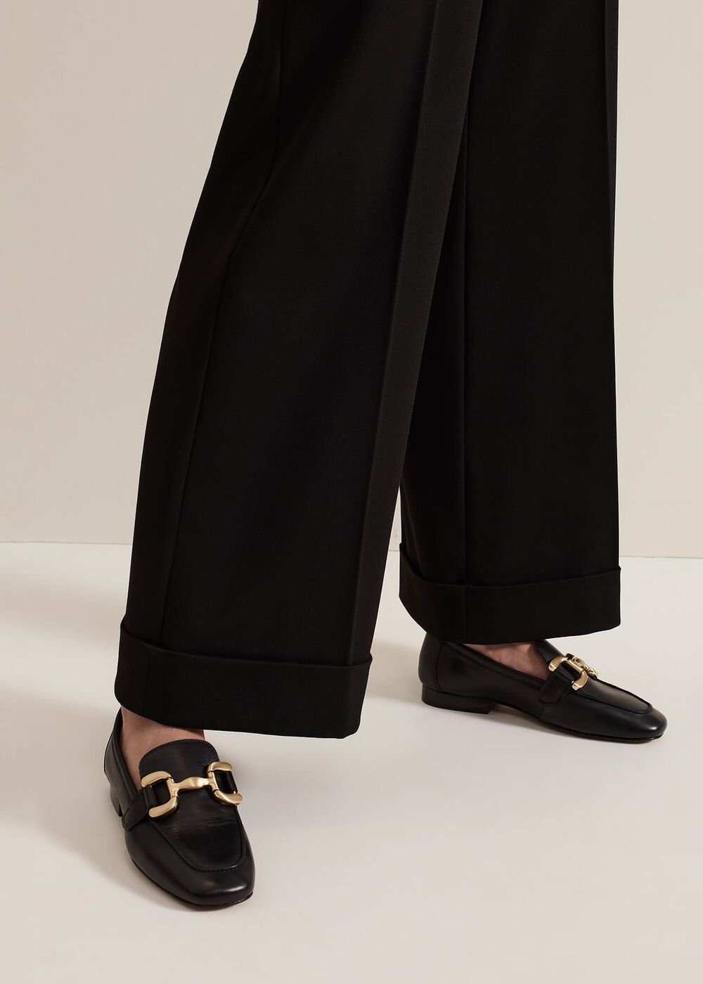 Petite Trixie Turn Up Hem Trouser Black