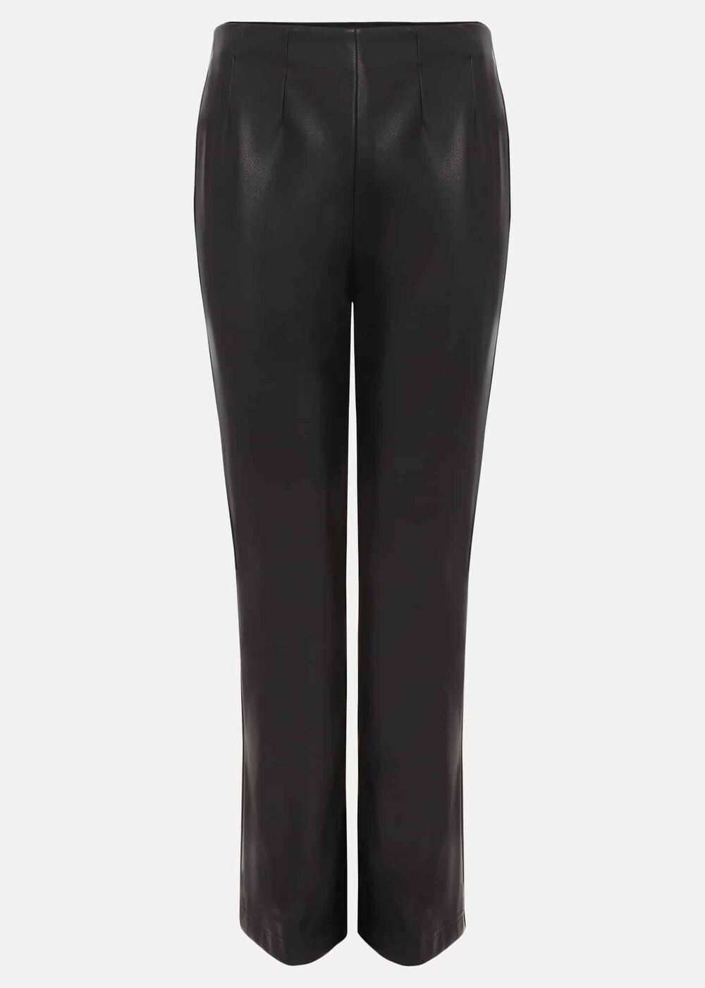 Mya Black Pu Crop Trousers Black