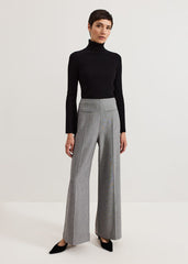 Dilly Pleat Detail Wide Leg Trouser Grey