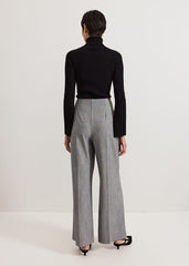 Dilly Pleat Detail Wide Leg Trouser Grey