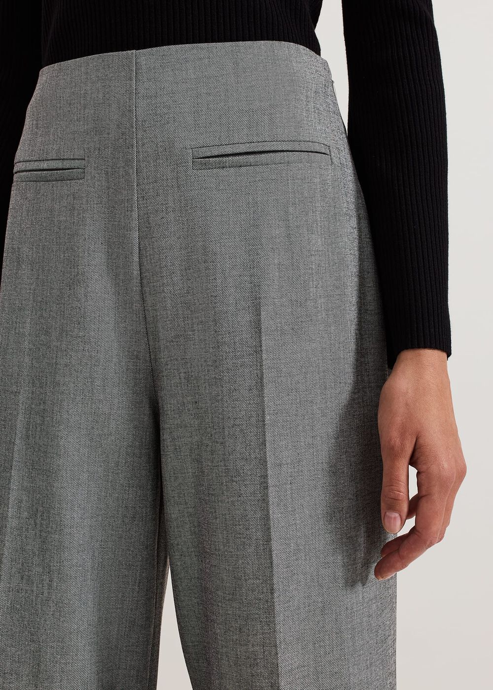 Dilly Pleat Detail Wide Leg Trouser Grey