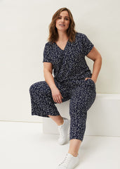 Carin Spot Culotte Trousers Navy