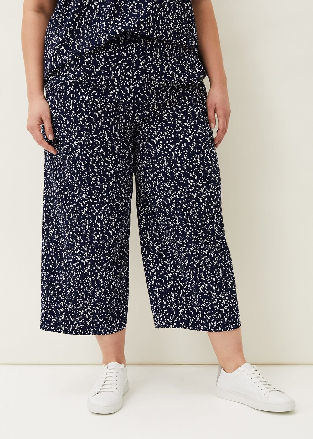Carin Spot Culotte Trousers Navy