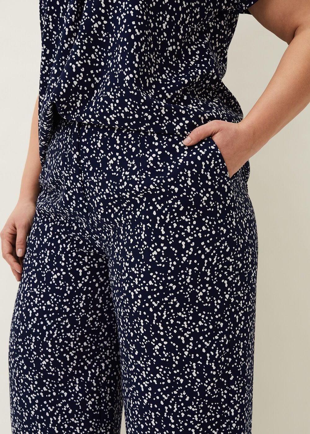 Carin Spot Culotte Trousers Navy