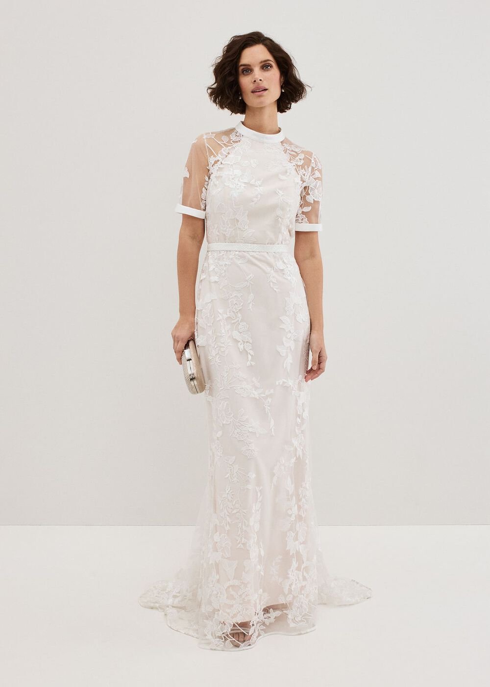 Poppy Embroidered Wedding Dress Pearl