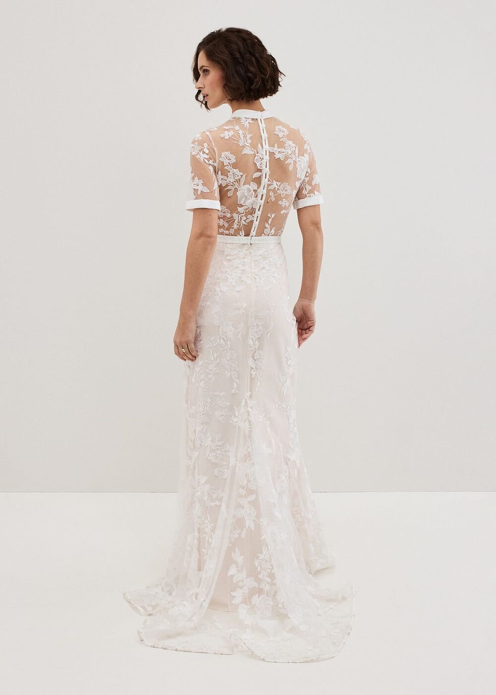Poppy Embroidered Wedding Dress Pearl