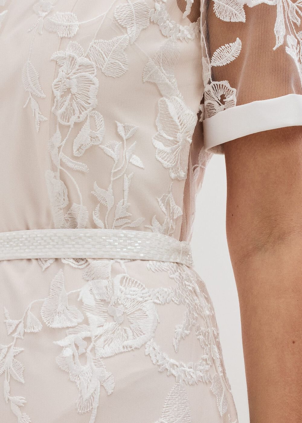 Poppy Embroidered Wedding Dress Pearl