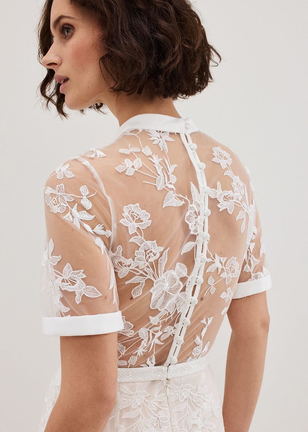 Poppy Embroidered Wedding Dress Pearl