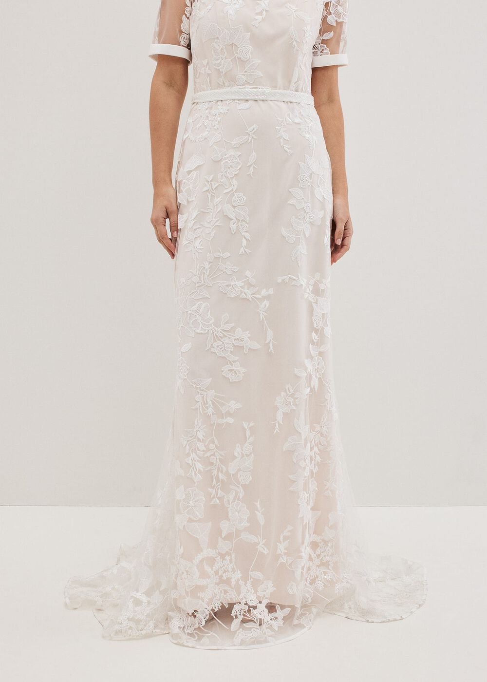 Poppy Embroidered Wedding Dress Pearl