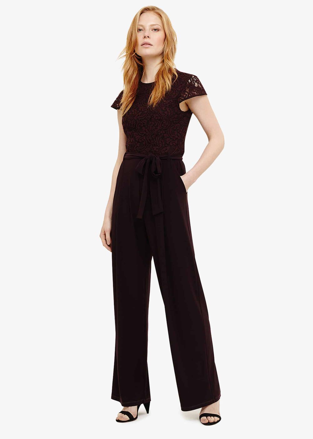 Vicki Lace Bodice Jumpsuit Port